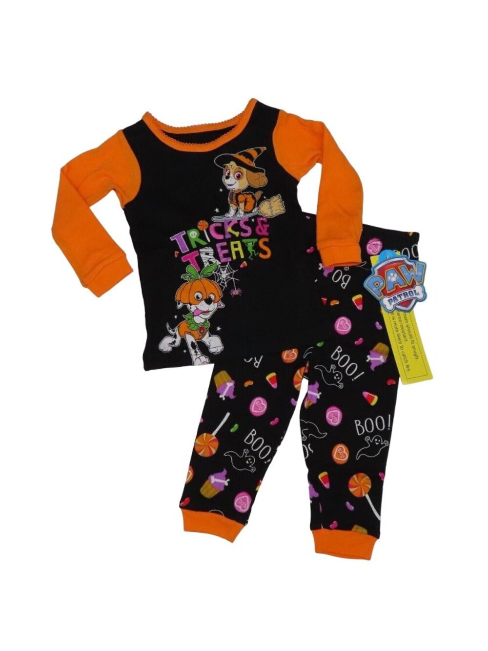 NEW Paw Patrol 18M Baby Tricks Treats Glow in the Dark Halloween Pajama Set